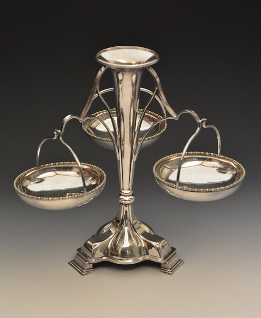 Appraisal: An Elkington Co silver plated table centreof trumpet shaped form