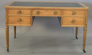 Appraisal: Kittinger bleached mahogany desk with inset leather top ht in