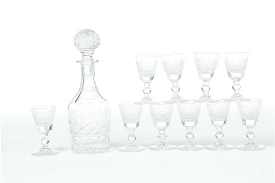 Appraisal: CUT GLASS LIQUOR SET Pittsburgh nd quarter- th century clear