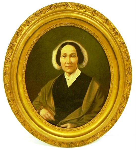 Appraisal: th C oil on canvas portrait of Rebecca Conklin Conwell