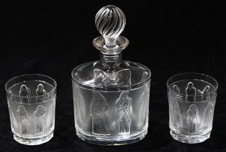 Appraisal: lot of Lalique France 'Femmes Antiques' decanter and tumblers lot