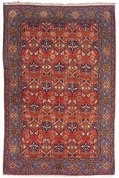 Appraisal: A part silk Tehran carpet Central Persia circa size approximately