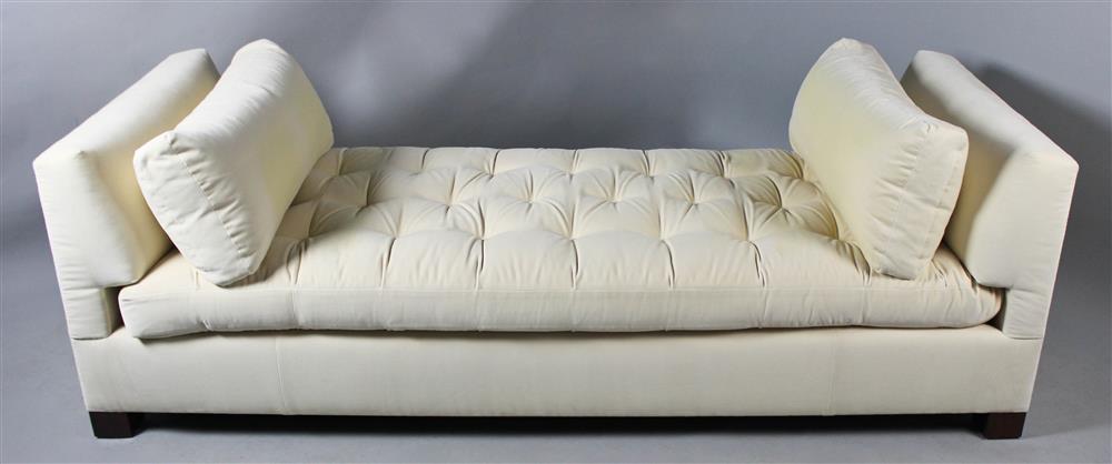 Appraisal: VELVET OVERUPHOLSTERED DAY BED ESTATE OF TOM CLANCY with rectangular