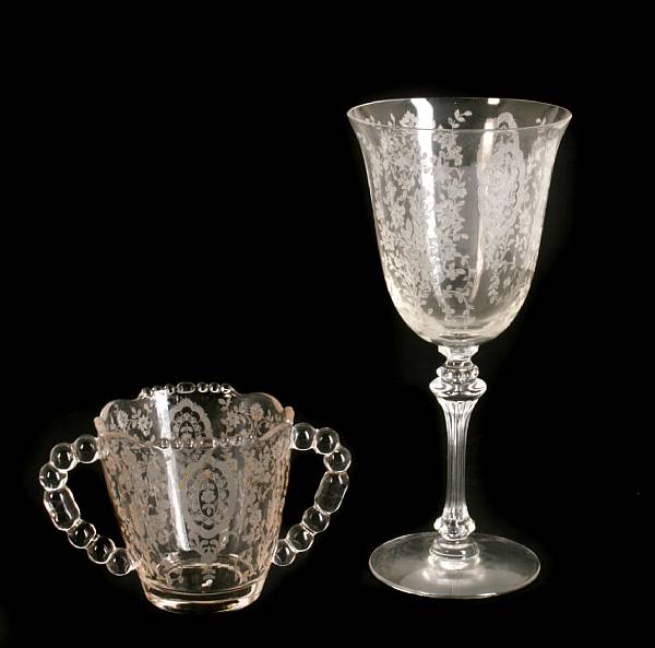 Appraisal: A collection of Tiffin glassware in the June Night pattern