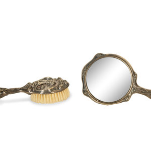 Appraisal: A Silver Hand Mirror and Hairbrush th Century each marked