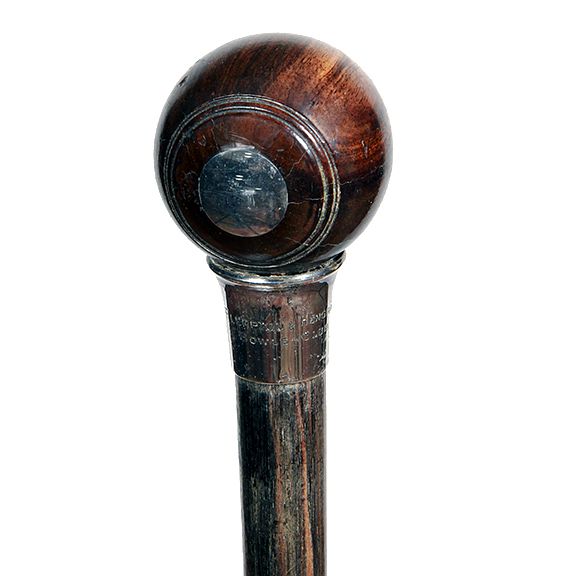 Appraisal: Lawn Bowling Ball Sporting Cane Early th Century- A Rolf