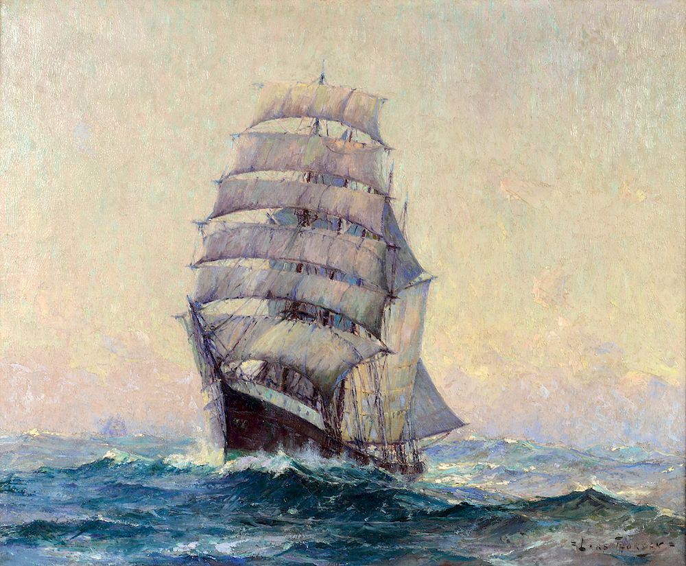 Appraisal: Large Lars Thorsen 'Clipper Ship' Oil Painting Lars Thorsen American