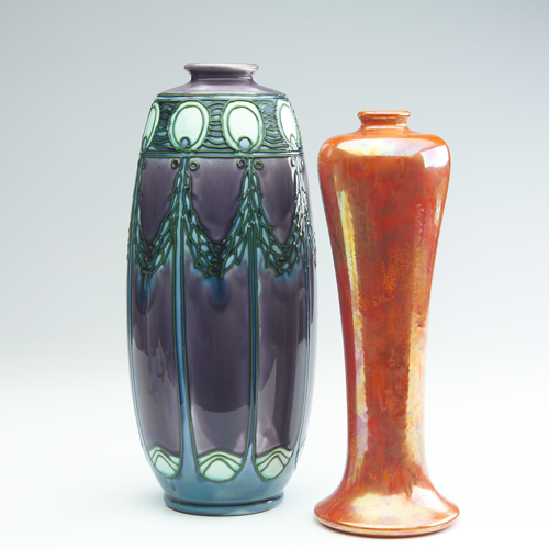 Appraisal: MINTON RUSKIN Minton tall ovoid vase designed by Louis Solon