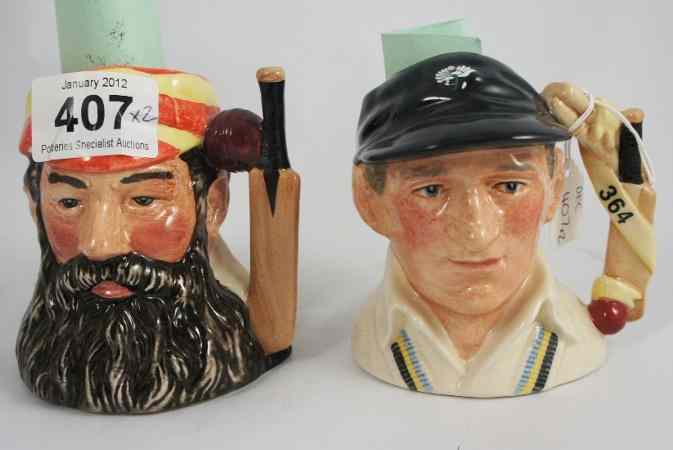 Appraisal: Royal Doulton Small Character Jugs Len Hutton D W G