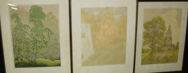 Appraisal: Ten Framed and Artist Signed Russian Lithographs Various artists' signatures