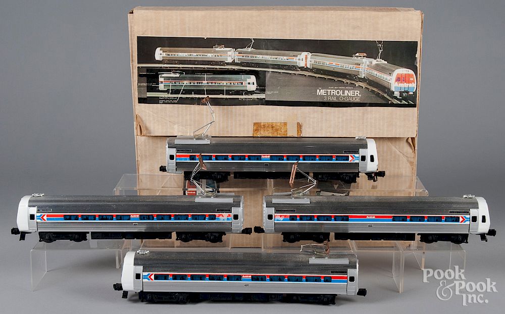 Appraisal: E Welz Metroliner Amtrak four-piece train set E Welz Metroliner