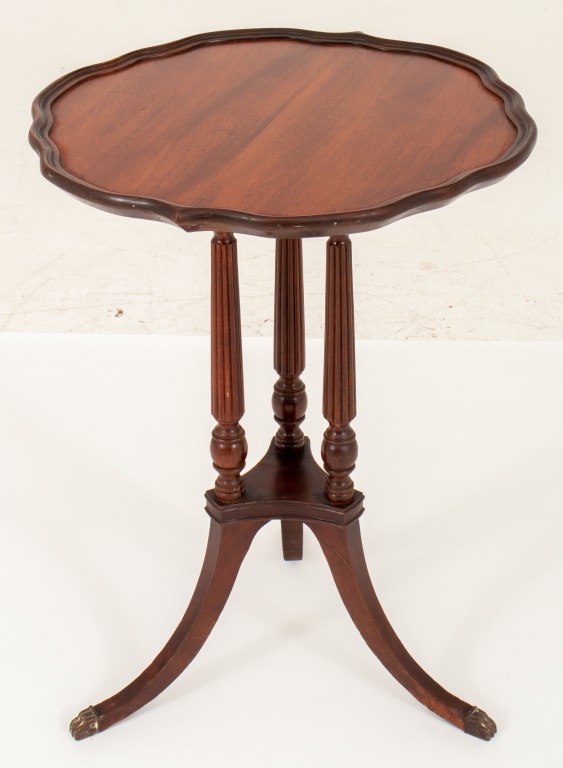 Appraisal: MERSMAN HARDWOOD SIDE TABLE Antique Mersman hardwood side table with