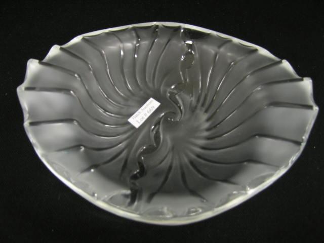 Appraisal: Lalique French Crystal Nancy Oval Bowl frosted x signed excellent