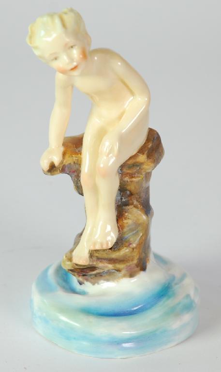 Appraisal: ROYAL WORCESTER PORCELAIN FIGURE 'Water Baby' modelled by F G