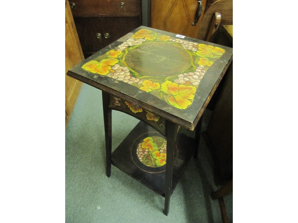 Appraisal: Penwork plant stand vintage suitcase and firescreen