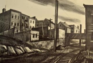 Appraisal: Leonard Pytlak lithograph Leonard Pytlak American - - ''Side Track''-