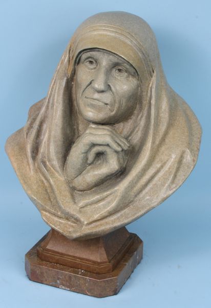 Appraisal: Max Turner bronze sculpture of Mother Theresa on marble base