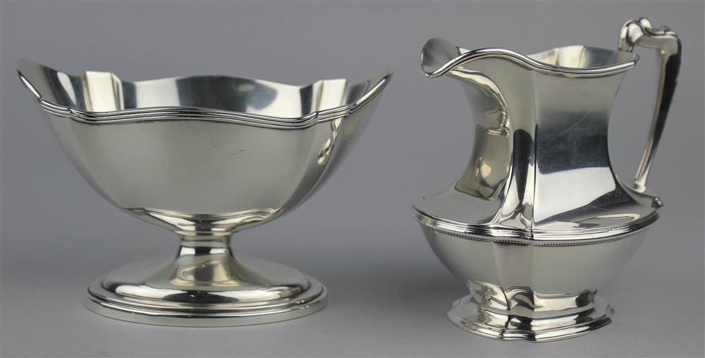 Appraisal: GORHAM SILVER CREAM AND SUGAR the cream pitcher and open