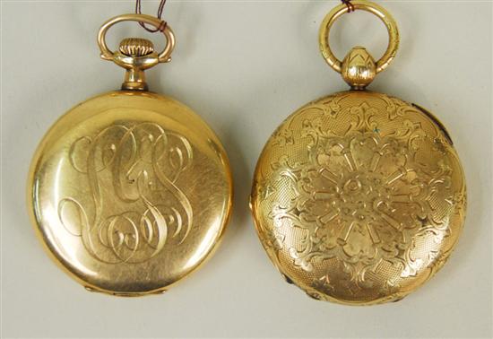 Appraisal: TWO GOLD FILLED POCKET WATCHES one Ingersoll Trenton jewels the