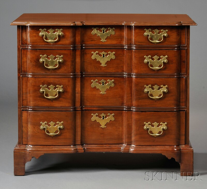 Appraisal: Chippendale Mahogany Blockfront Chest of Drawers Massachusetts c - the