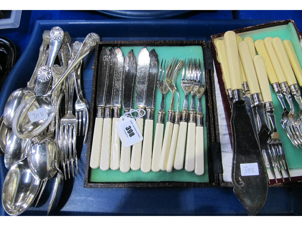 Appraisal: Tray lot of EP cutlery - fish cutlery etc