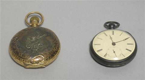 Appraisal: TWO GENTLEMAN'S POCKET WATCHES One English and the other Columbus