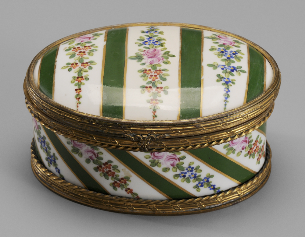 Appraisal: S vres Style Porcelain Dresser Box French late- th early-