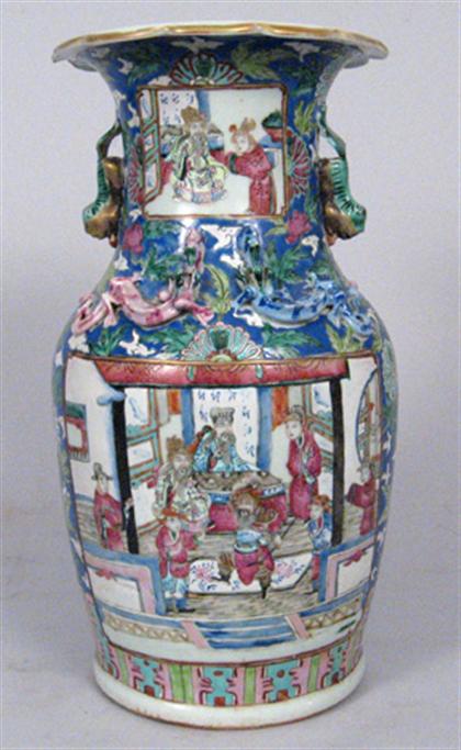 Appraisal: Chinese famille rose vase canton late th century Of baluster