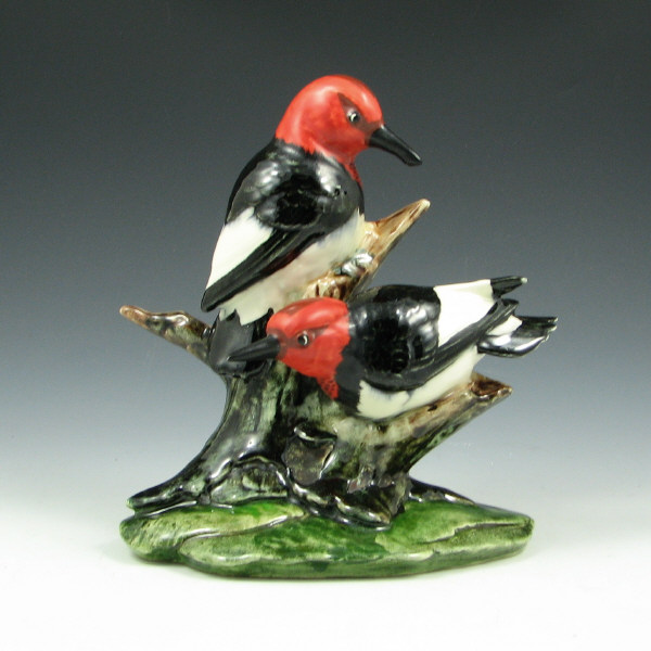 Appraisal: Stangl D Double Red Headed Woodpeckers - Mint Stangl Double