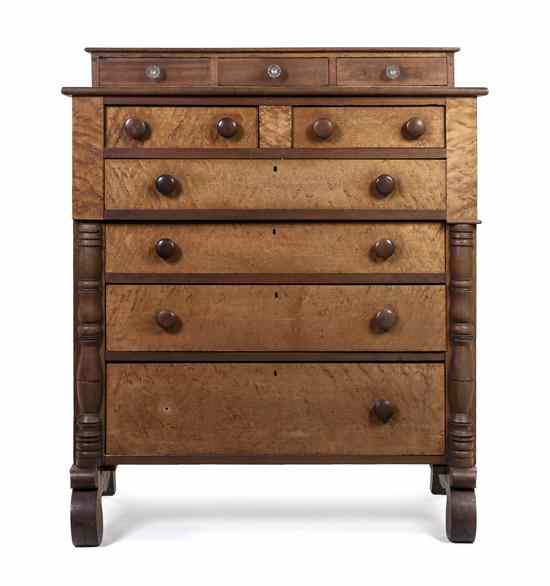 Appraisal: An American Bird's-Eye Maple Chest of Drawers having a rectangular