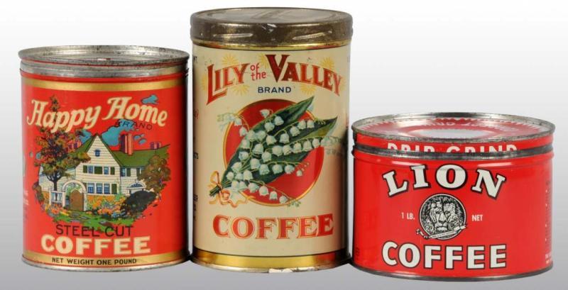 Appraisal: Lot of -Pound Coffee Tins Description Includes one for Lilly