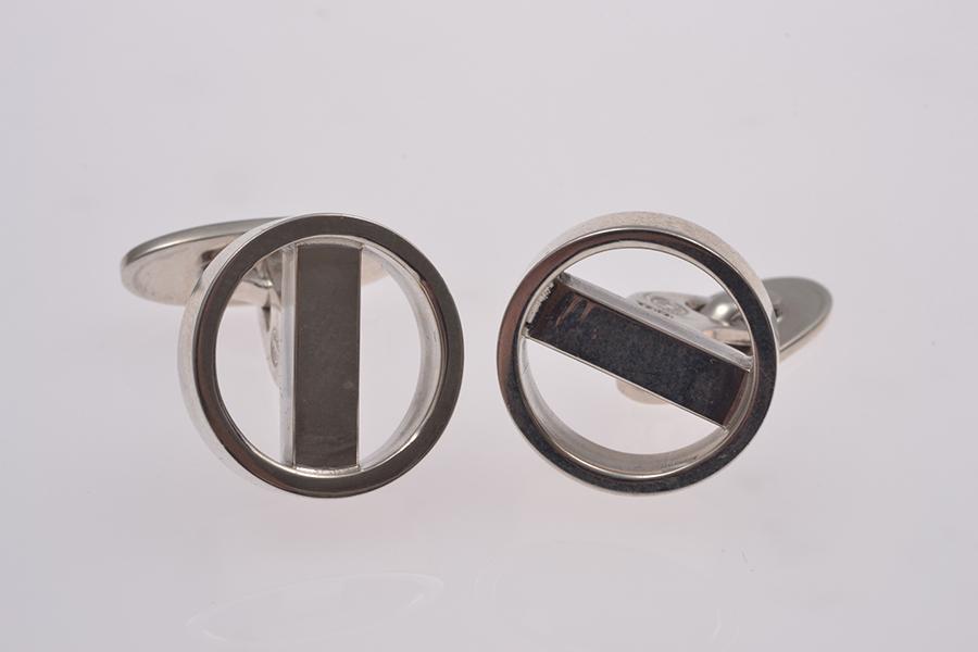 Appraisal: A PAIR OF CUFFLINKS BY GEORG JENSEN IN STERLING SILVER