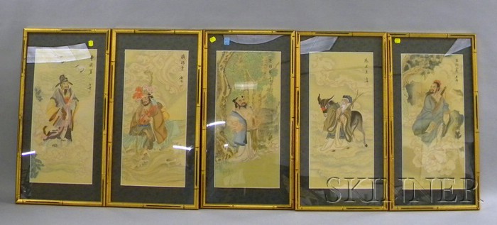 Appraisal: Twelve Framed Asian Works of Art including five similarly framed