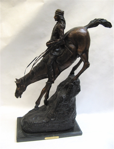 Appraisal: BRONZE SCULPTURE AFTER FREDERIC REMINGTON American - The Mountain Man