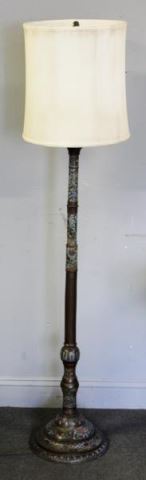 Appraisal: Antique Bronze Japanese Cloisonne Standing Lamp From a Bronxville NY