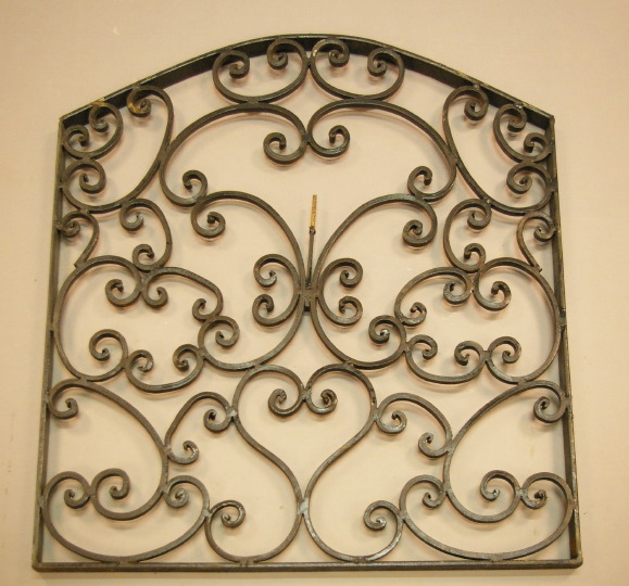 Appraisal: Pair of Mediterranean-Style Wrought-Iron Garden Gates in a scrolling motif