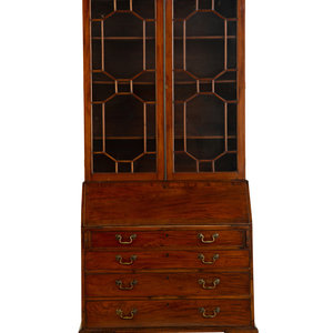 Appraisal: A George III Mahogany Secretary Bookcase th Century Height x