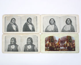 Appraisal: Native American Indian Chief portraits set of stereo view cards