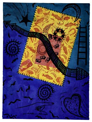 Appraisal: BETYE SAAR - Return to Dreamtime Color intaglio and screenprint