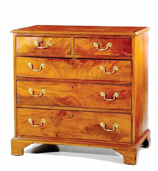 Appraisal: George III mahogany chest of drawers early th century banded