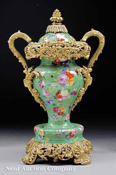 Appraisal: A Fine Paris Porcelain and Gilt Bronze-Mounted Urn early th