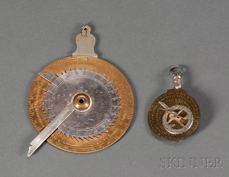 Appraisal: Two Contemporary Brass Astrolabes both in brass with nickel and