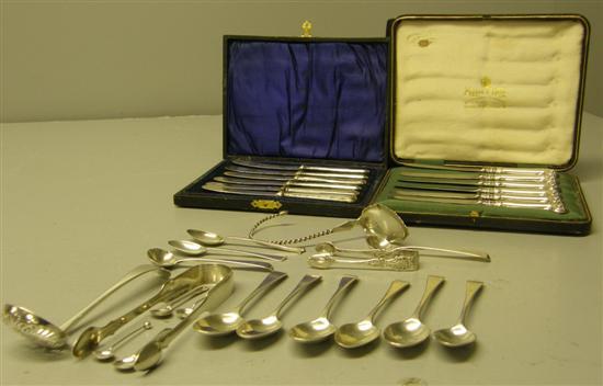 Appraisal: Silver flatware to include an early Victorian silver sifter spoon