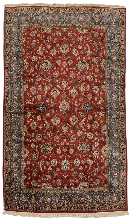 Appraisal: Kashan Carpet Persian th century finely woven floral designs on