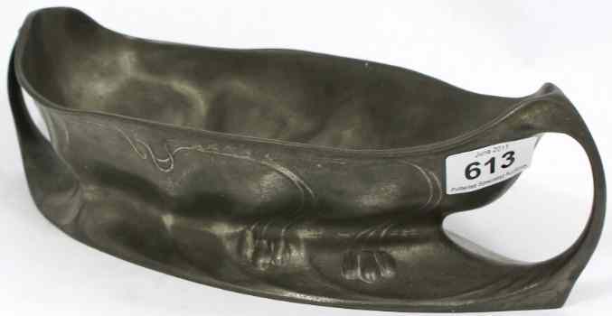 Appraisal: Kaizerz Inn Pewter Art Noveau Two Handled Dish length cm