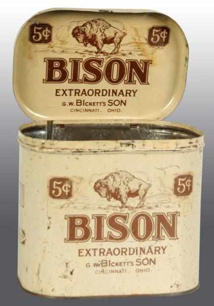 Appraisal: Bison Cigar Cannister Description Interesting piece with a nice image