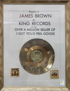 Appraisal: James Brown presentation gold record for I Got You I