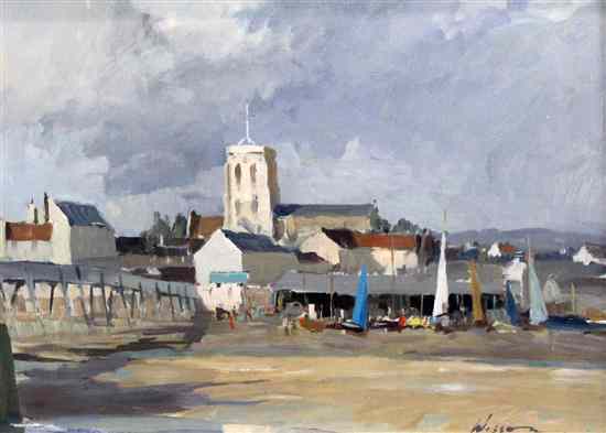 Appraisal: Edward Wesson - oil on canvas Shoreham by Sea signed