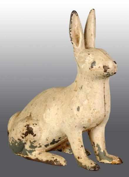 Appraisal: Cast Iron Sitting Rabbit Lawn Ornament Condition Good Size -