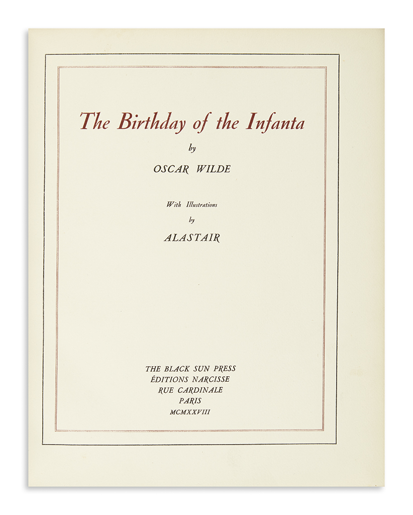 Appraisal: WILDE OSCAR The Birthday of the Infanta Title printed in